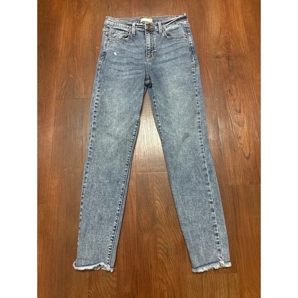 Altar'd State Denim - Altar'd State Skinny Jeans 26 Blue High Rise Raw Hem Acid Wash Denim Distressed